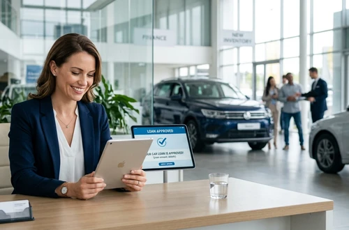 Customer getting answers about their car loan